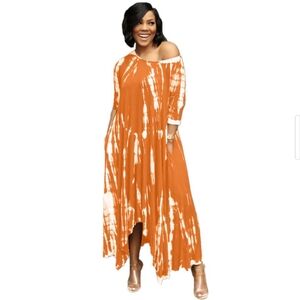 Tie Dye Print Asymmetrical Dress